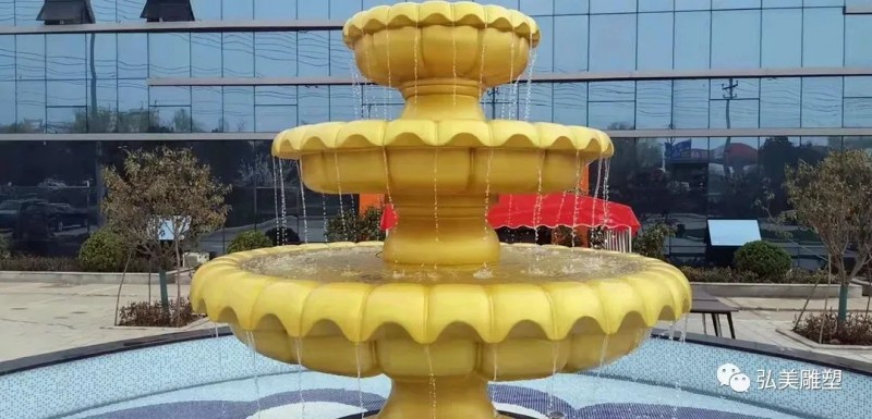 金色跌水喷泉雕塑6